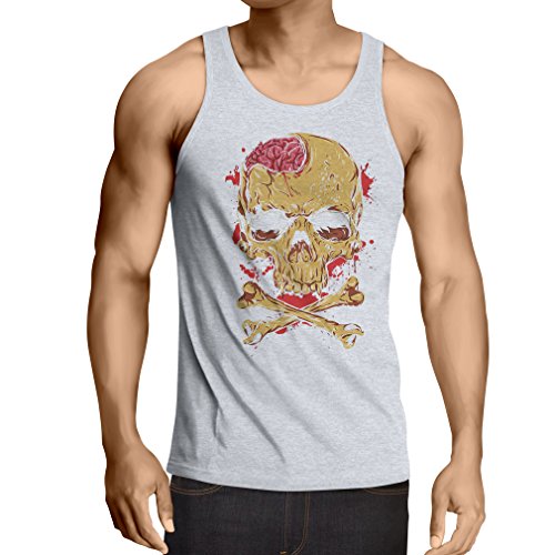 lepni.me Camisetas de Tirantes para Hombre La Calavera (XX-Large Blanco Multicolor)