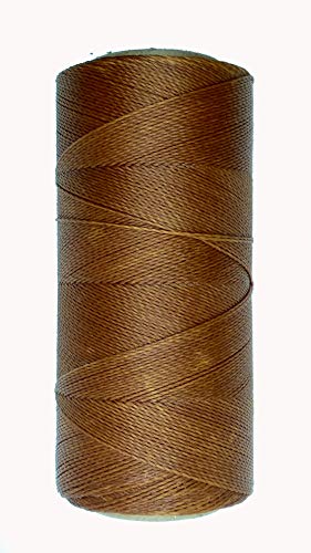 LINHASITA Bobina Hilo Encerado 100gr / 360 Metros 0,5 mm de Grosor Poliester Macrame 30 Colores (Marron Claro)