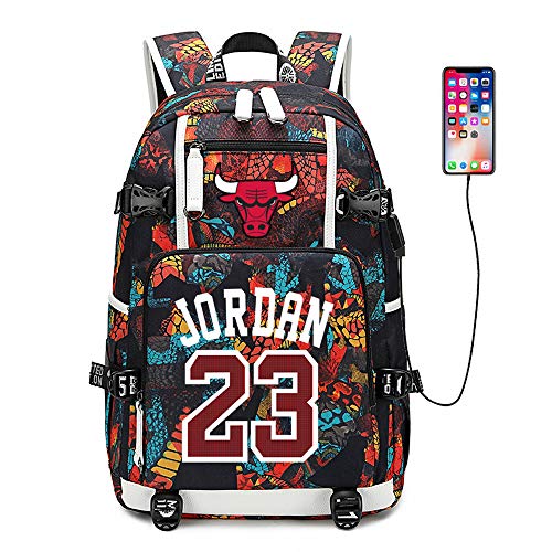 Lorh's store Jugador de Baloncesto Estrella Michael Jordan Mochila multifunción Estudiante de Viaje Mochila para fanáticos para Hombres Mujeres (Estilo 6)