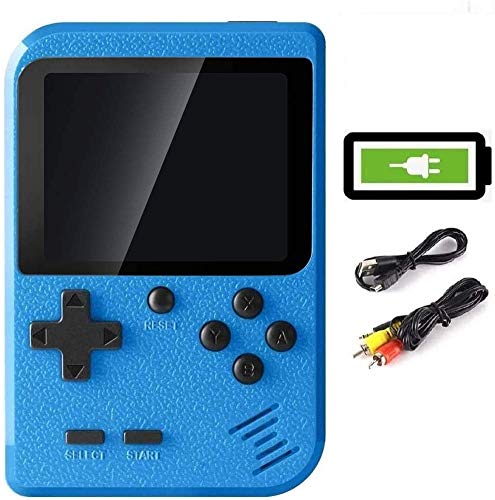 LucaSng Consola de videojuegos portátil retro con 400 juegos clásicos FC, pantalla a color de 3 pulgadas, conexión con TV y 2 jugadores, batería recargable, regalo para niños y adultos