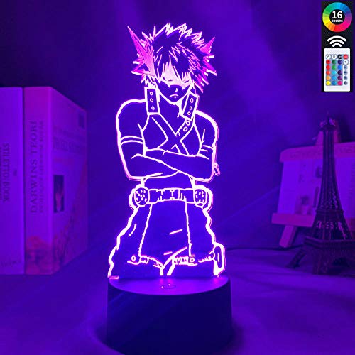 Luz De Ilusión 3D Luz De Noche Led Decoración De Habitación Infantil Para Niños My Hero Academia Katsuki Bakugo Figura 7 Regalo De Lámpara De Escritorio Que Cambia De Color