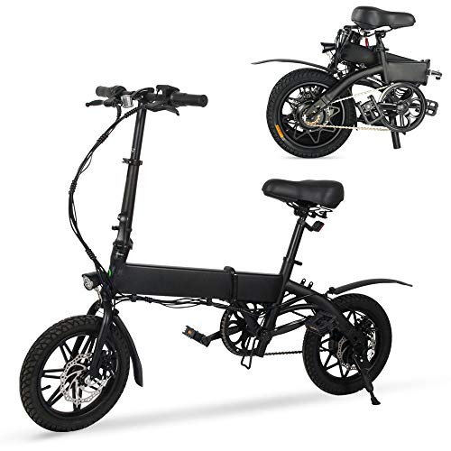 M MEGAWHEELS Bicicleta electrica Plegable, Bicicleta electrica e-Bike hasta 25 km/h, Bici Electricas Adulto con Ruedas de 14", Batería 36V 7.5Ah, Asiento Ajustable, con Pedales.