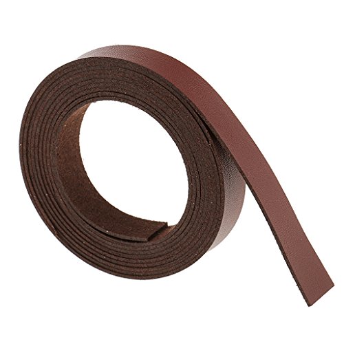 MagiDeal 2 Metros Correa de Cuero PU Largo Artesanías DIY Tiras de 1,5 cm de Ancho - Vino Rojo