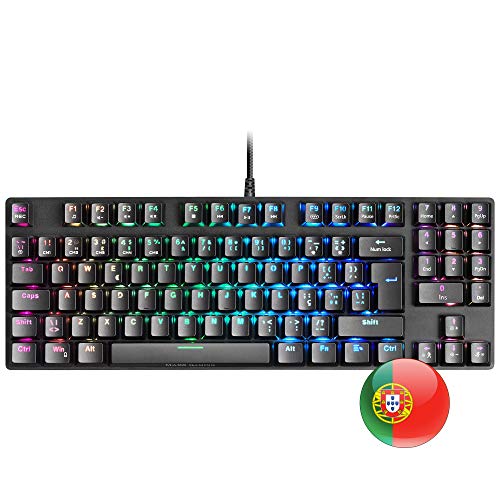 MARSGAMING MKREVOPRO, Teclado Gaming RGB Mecánico, TKL+ NUM, Switch Azul, Portu