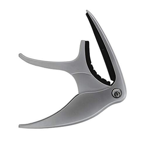 MILISTEN Aleación de Aluminio Guitarra Capo Cambio Rápido Clip- on Guitarra Clamp Capo Instrumento para Violín Ukelele Guitarra Eléctrica Bajo (Plata)