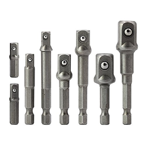 MINHER 8 parte Adaptador Tuerca hexagonal tapón zócalo del destornillador del adaptador Tuerca de enchufe adaptador conjunto 1/4 ",/1/2",/3/8 "