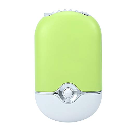 Mini ventilador portátil personal, ventilador de aire acondicionado eléctrico, ventilador refrigeración de enfriamiento mano Recarga de USB para la extensión de pestañas Secador rápido esmalt(Verde)