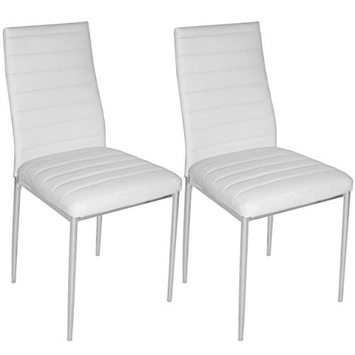 Miroytengo Pack 2 sillas Salon Tava Color Blanco Comedor Estilo Moderno Estructura Acero