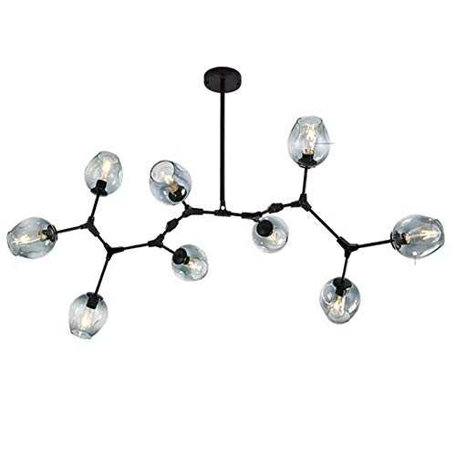 Moderna Sputnik Iluminación Lámpara De Techo Sombra De Degradado Metal Lámpara Colgante Mid Century Lámpara De Araña Oro Fijación De La Luz Del Techo Para Hallway Bar Cocina Comedo-Azul 9 cabezas