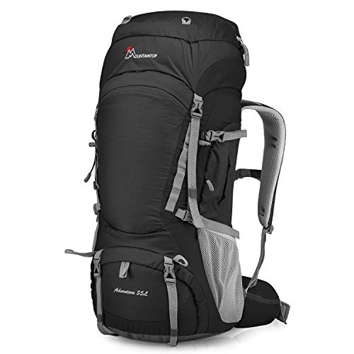 MOUNTAINTOP 55 litros Mochila de Senderismo Unisex, Mochilas Trekking Impermeable Multifuncional, Mochilas de Marcha para Viaje Acampada Montañismo Escalada