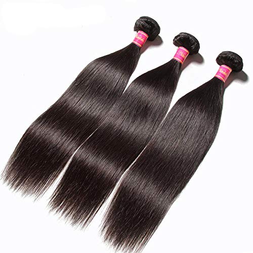 Nadula Hair - Paquete de 4 mechones de pelo liso malayo, 100% cabello humano, 100 g, 100 g, 66 cm