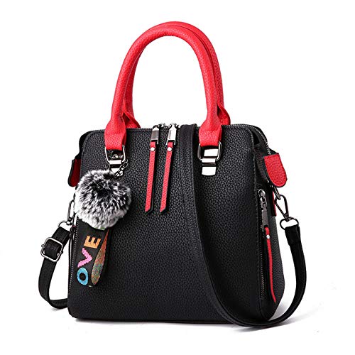 N/D FGXY Bolsos Mujer Bandolera, Best Bolsos de Mujer, Bolsos Para Mujeres Moda, Bolso Señora Tote Multicolor Rayas PU Cuero Con Flecos Bolso Hombro Bolso Shopper Perfecto (negro)