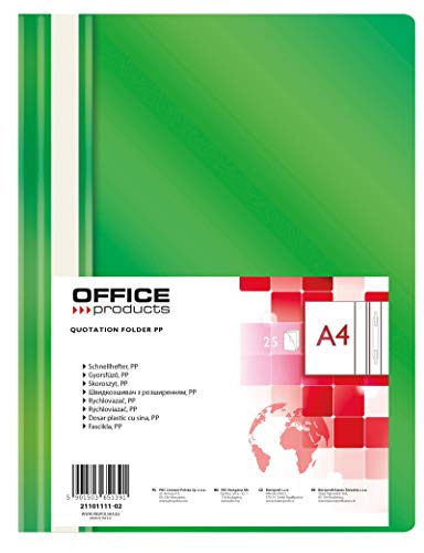 Office Products 21101111 – 02 rápido grapadora, PP, A4, 100/170 µm, Verde