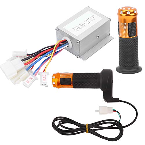 OKBYY Controlador - Controlador de Cepillo de 24V 250W con Kit de empuñadura del Acelerador Amarillo Accesorio para Scooter de Bicicleta eléctrica