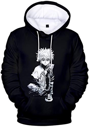 OLIPHEE Hunter X Hunter 3D Anime Estampado Sudadera con Capucha Gon X Killua X Kurapika X Leorio para Hombre Cadenas-1