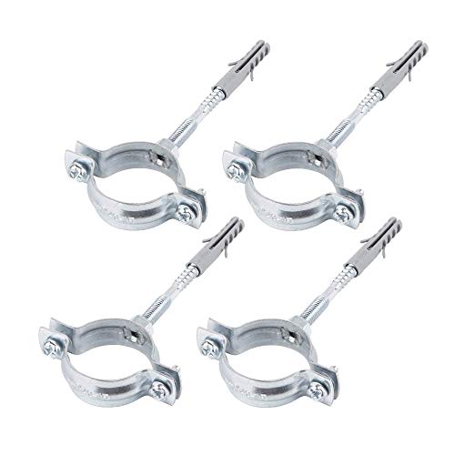 (Paquete de 4 uds.) Soportes metálicos para tubos Clips Abrazaderas para tubos Ø 40-45 mm (4)