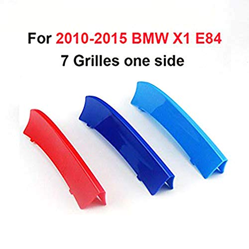 Para B M W X1 E84 2009-2015 (7 Rejilla) 3D Coche Rejillas Frontales Embellecedor Parrilla Delantera Cubierta Pegatinas 3 Piezas