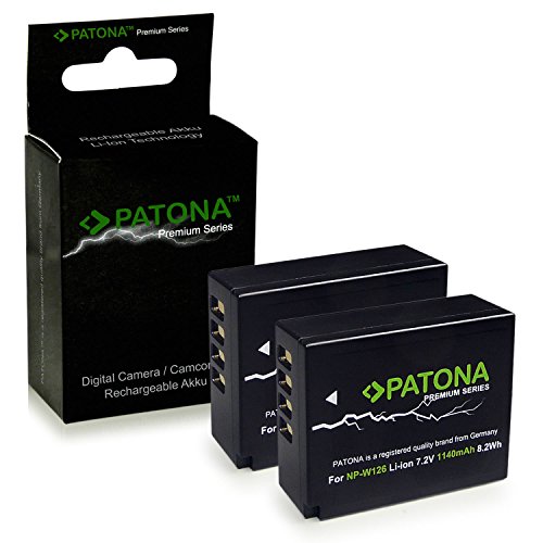 PATONA 2X Premium Bateria reemplazo para Fuji NP-W126 Compatible con Fujifilm FinePix HS30EXR HS33EXR HS50EXR XPro-1 XPro-2