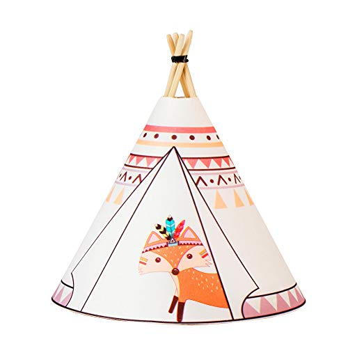 Pauleen 48031 Twinkle Tipi Fox, luminaria de sobremesa con Pilas, lámpara Infantil LED, Blanco, Zorro, Tela/Madera