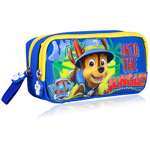 Paw Patrol Portatodo,Caja Estuche con Doble Cremallera de Escolar,Estuche para Lápices Grande Capacidad,Estuche para Guardar Papelería de Lona para Escuela,Oficina,Estudiante