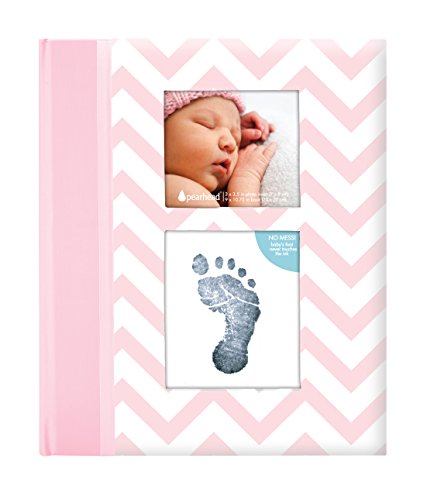 Pearhead p62211 zigzag Baby – De de libros de recuerdos con un aubdruck Volumen de limpio, para obtener mano o Impresión fussab del bebé, color rosa