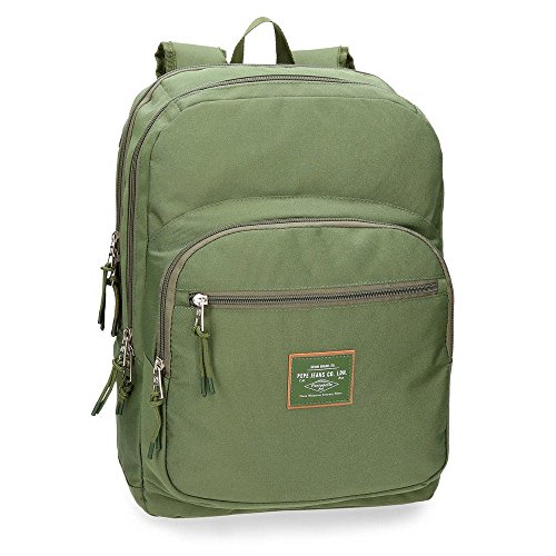 Pepe Jeans Cross Mochila doble compartimento, 44 cm, color Verde Kaki