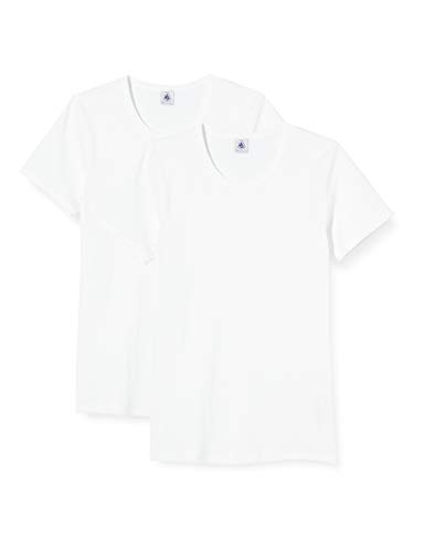 Petit Bateau 5335500 Camiseta, Blanco (Variante 1 Zga), 16 años (Pack de 2) para Niñas