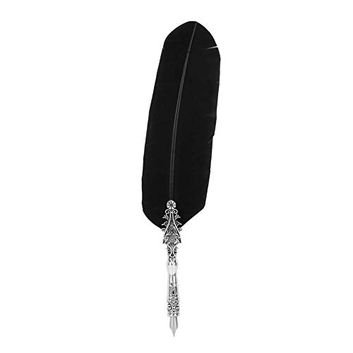 Pluma estilográfica Vintage Pluma Pluma Pluma hecha a mano Juego de plumas Pluma de escritura de caligrafía antigua Pluma(Negro)