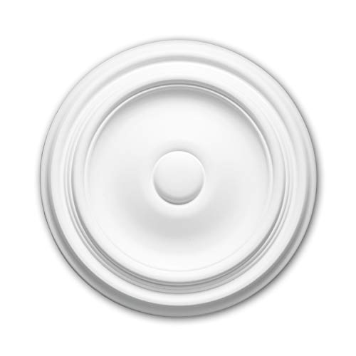 PRO[f]home® - Rosetón 156013 Elemento decorativo Elemento para techo diseño atemporal clásico blanco Ø 26 cm