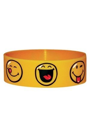 Pulsera de goma con cara sonriente – 65 mm de diámetro x 25 mm de alto