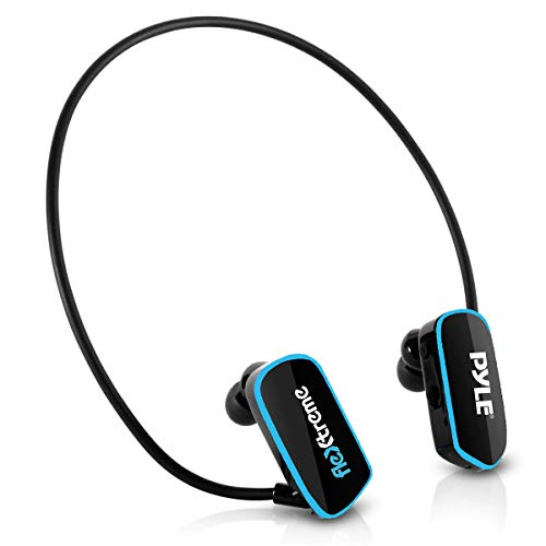 Pyle Reproductor MP3 Impermeable Mejorado – V2 Flextreme Sports Wearable Reproductor de música 8GB bajo el Agua natación Trotar Gimnasio Auriculares Recargables Flexibles conexión USB 9 -PSWP14BK