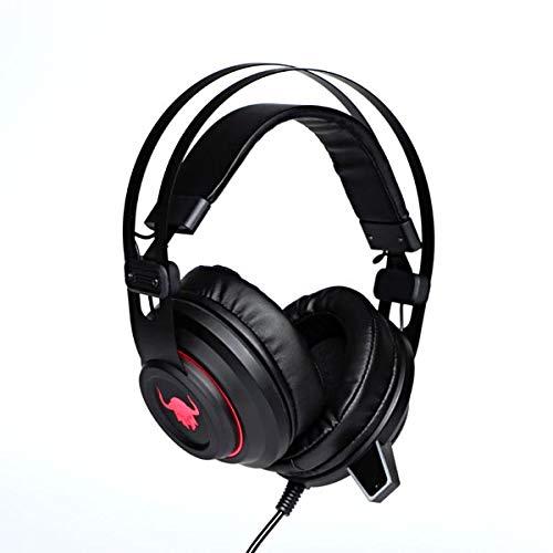 Red Fighter H3 QMRDM03RGR00 - Auriculares de Diadema para Videojuegos (con micrófono Incorporado, Control de Volumen, estéreo 2.0, Clavija de 3,5 mm, USB), Color Negro y Rojo