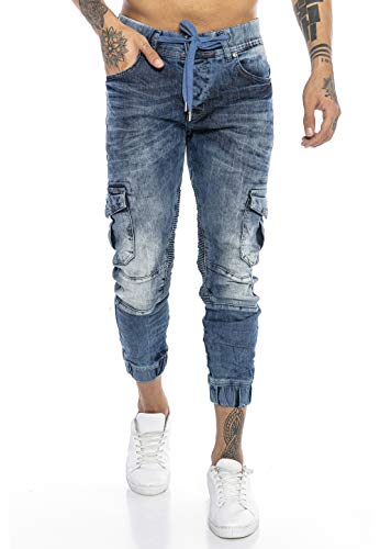 Redbridge Vaqueros Jeans para Hombre Pantalón Estilo Chàndal Denim Algodón Azul W36 L32