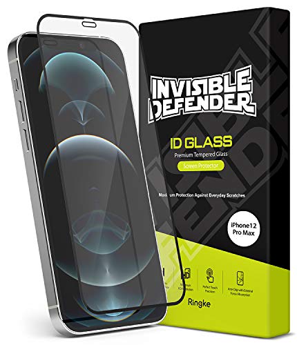 Ringke ID Glass Compatible con Protector Pantalla iPhone 12 Pro MAX (2020) 6,7 Pulgadas, Cristal Templado Protector de Pantalla Cobertura Total