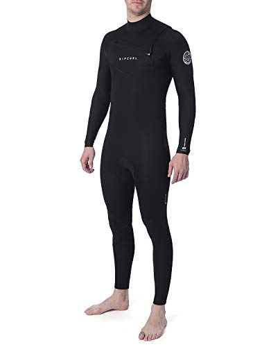 RIP CURL WSM9CM Dawn Patrol Hombre 4/3 mm Steamer Traje Húmedo,Traje de Neopreno,Chest Zip,torácica Zip,Traje isotermico,elástico,2020,Black,XL/188cm