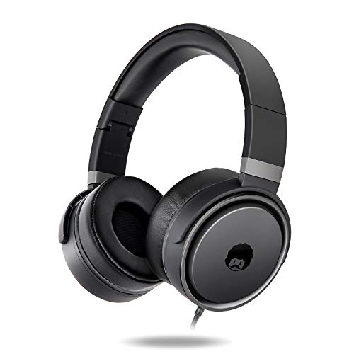 Rockpapa Circle One Auriculares Over Ear con Cables 1.5 m y Micrófono Control del Volumen (Negro Gris)