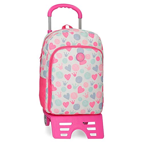 Roll Road Queen Mochila Escolar con Carro Multicolor 30x40x13 cms Poliéster 15.6L