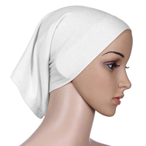 rongweiwang Mujeres Pañuelo de Cabeza elástica Sudor Absorbente algodón Underscarf musulmán Hijab Tubo Cap Vestido hiyab