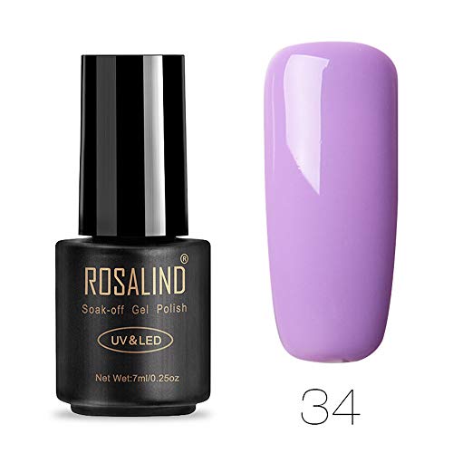 ROSALIND Esmalte de uñas UV, semipermanente, de color puro, para manicura y decoración de uñas, 7 ml