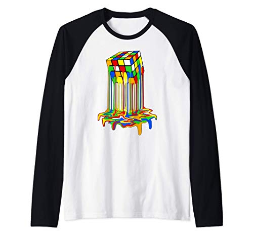 rubic rubix rubik cubo magico derretiso grafica Camiseta Manga Raglan