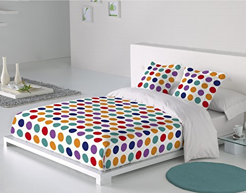 SABANALIA - Funda Nórdica Spoty (Disponible en Varios tamaños) - Cama 150, Blanco