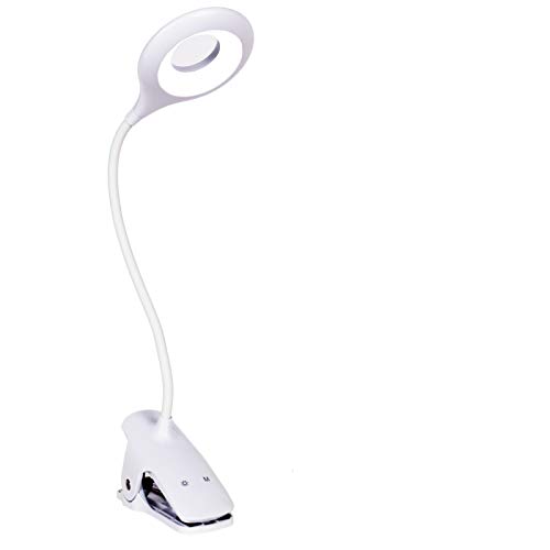 Semlos Lámpara de lectura con 28 ledes, 3 W, USB, recargable, cuello de cisne flexible de 360°, 3 colores y 3 niveles de brillo ajustables