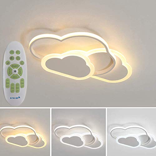 SENQIU Luz de Techo LED 32w, Luz de Techo Creative Cloud con Control Remoto Regulable 3000-6500k 2800lm φ42cm*H6cm, Iluminación Romántica para Dormitorio, Sala de Estar, Habitación Infantil