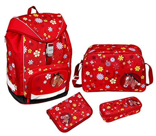 Set mochila escolar scooli twixter Horses 4 piezas, 21 L poliéster