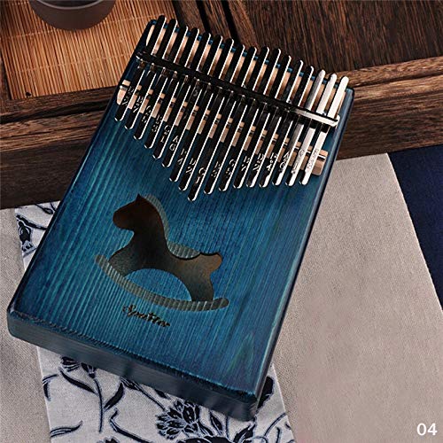 SFFSM 17 Teclas de Piano Kalimba Pulgar África Instrumento Cuerpo de Caoba de Instrumentos Musicales (Color : Pine Wood Blue)