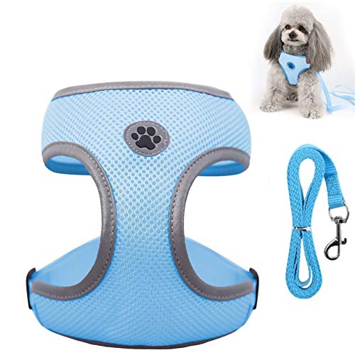 Shinmax Arnés para Perros sin tirón,Arnés de Chaleco Reflectante Cómodo Ajustable para Perros,Correa Pecho Suave,Transpirable Ligera con Asa de Fácil Control para Perros Pequeños,Medianos y Grandes