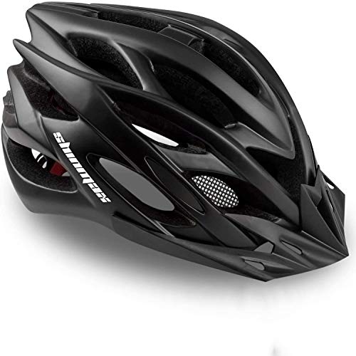 Shinmax Casco Bicicletacon Visera,Casco de Ciclismo Sport,Protección de Seguridad Vial en Bicicleta,Bici Ciclismo para Adulto con Luz Trasera LED,Cascos de Bicicleta BMX Mountain Mujeres Adultos