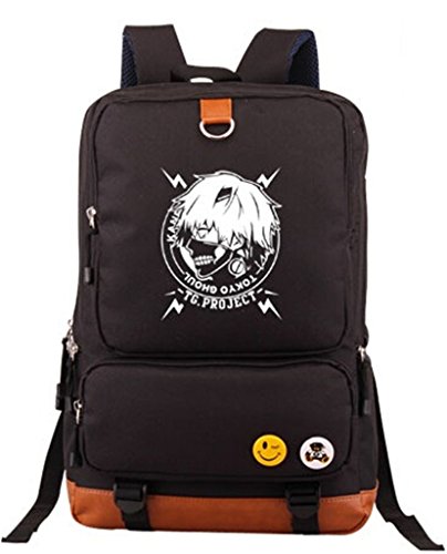 Siawasey - Mochila para cosplay, diseño de anime japonés negro Tokyo Ghoul