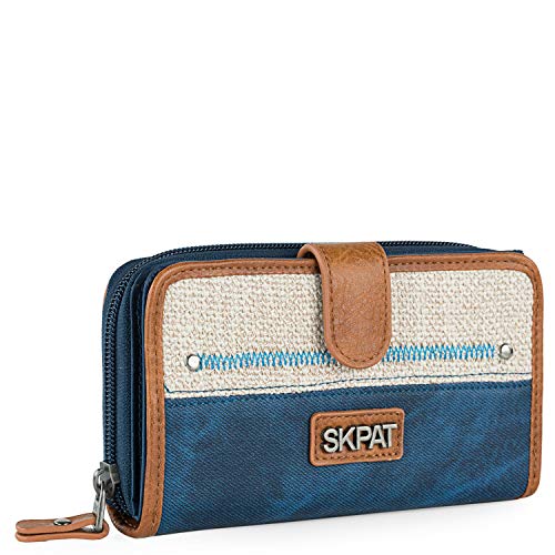 SKPAT - Carteras de Piel Sintética para Mujer Fabricadas con Materiales Ecologicos. Monedero Billetera y Tarjetero 307516, Color Azul