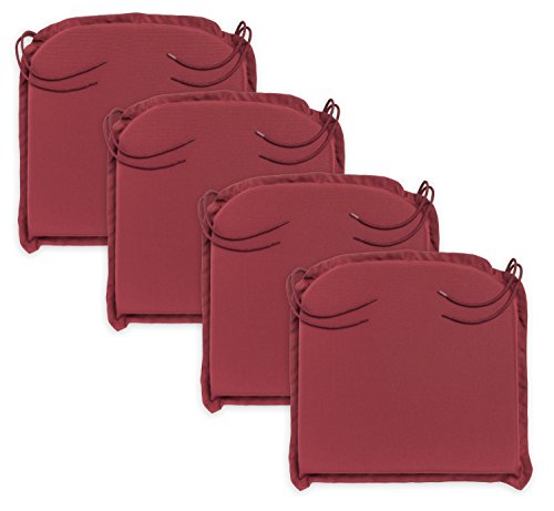 sleepling 193924 Conjunto de 4 Cojines para sillas, 44 x 47 x 6 cm, Rojo